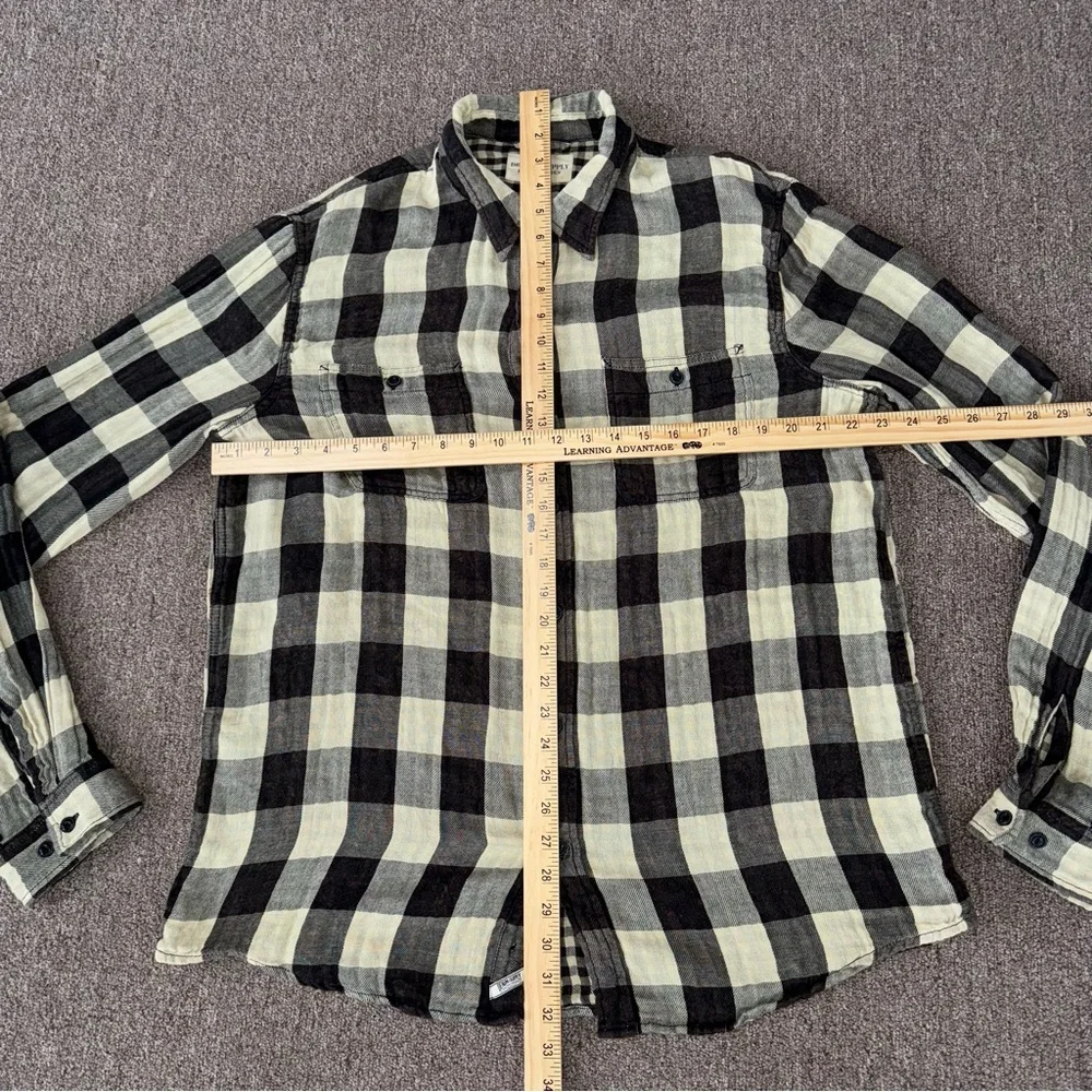 Denim & Supply Ralph Lauren Flannel Shirt Brown Cream XL TG‎ 100% Cotton Men’s - Picture 3 of 7